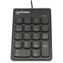 Teclado Numerico Manhattan, Alambrico, USB, Negro - 176354