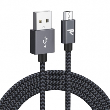 Cable Micro-USB a USB-A Rampow, 3m, Nylon Trenzado - RAMPOW-M12-US