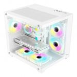 Gabinete Xzeal CXi2, Micro-ATX, Cristal Templado, 3x Ventiladores ARGB, Blanco - XZGAMC2W