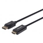 Cable DisplayPort a HDMI Manhattan, 3m, 1080p 60Hz - 153188