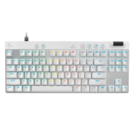 Teclado Mecanico Gamer Logitech PRO X TKL RAPID, Alambrico, Ingles, Blanco - 920-013132