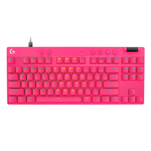Teclado Mecanico Gamer Logitech PRO X TKL RAPID, Alambrico, Ingles, Rosa - 920-013133